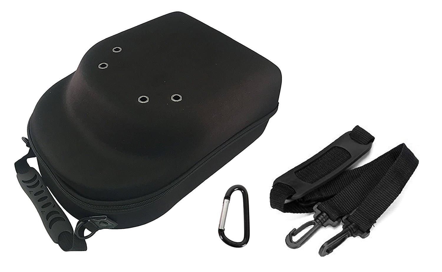 Hat Carrier Case By SimpleChoice | Portable Case For 6 Caps | Durable Snapback Hat Carrier | Baseball Caps Storage Bag | Lightweight Travel Hat Case With Capacious Design Organizer | Black Color