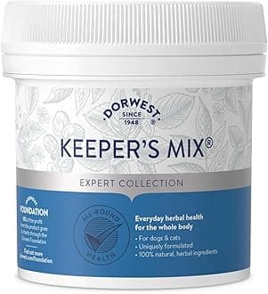 Dorwest Herbs Keepers Mix Powder for Dogs and Cats 250g - Perfect raw feeding supplement, 8 nutritious pure herbs for all round herbal health