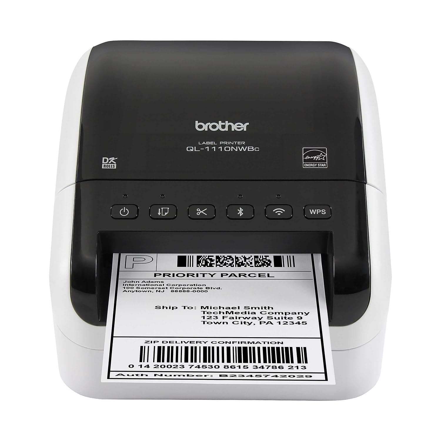 QL-1110NWBC Wide Format, Postage and Barcode Professional Thermal Label Printer with Wireless Connectivity, Black And White, 6.7" x 5.9" x 8.7"