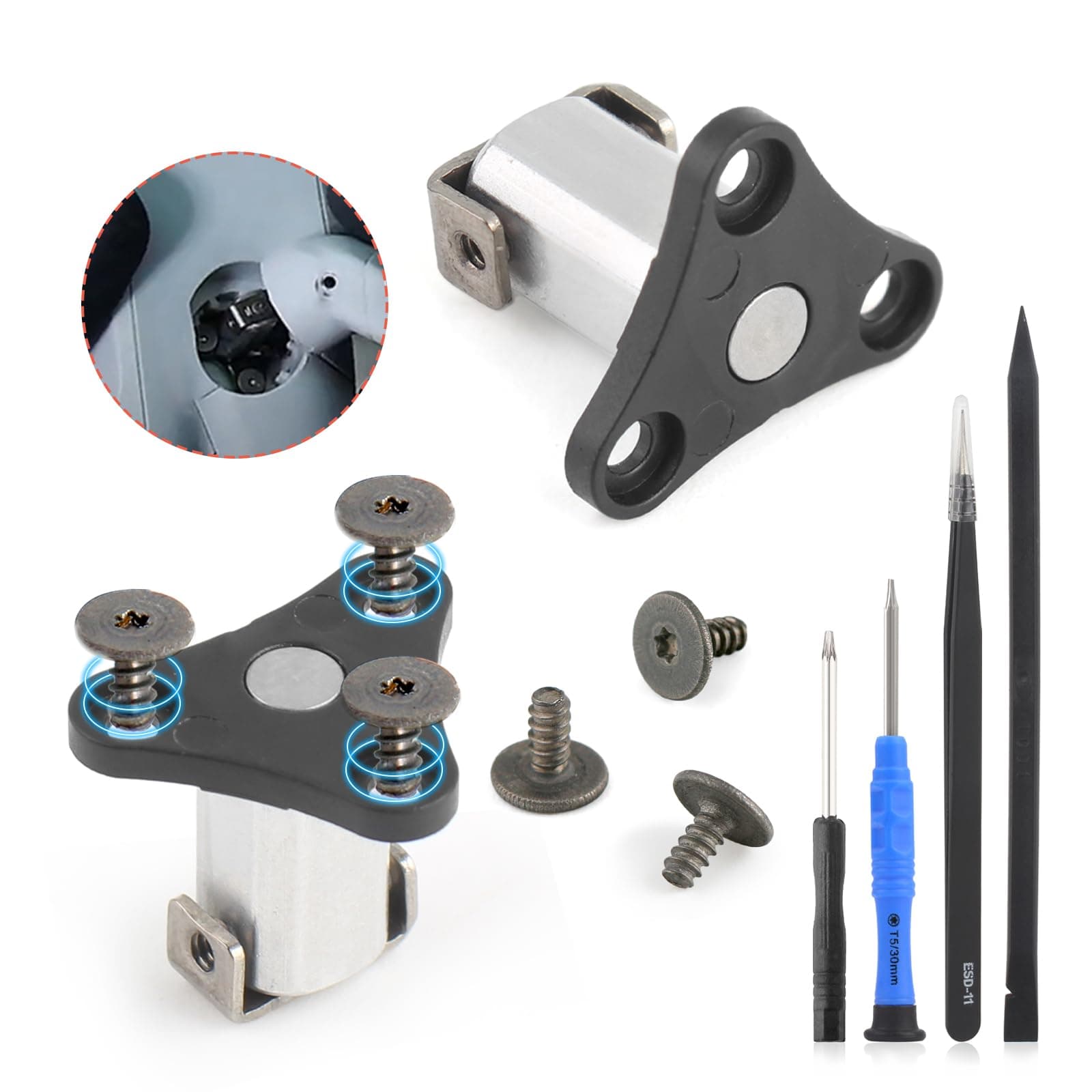 2Pcs Front Arm Axis Replacement for DJI Mini 4 Pro/Mini 3 Front Arm Shaft Screws Front Arm Hinges for DJI Mini 4 Pro Drone Accessories Parts with Repair Tools(6Pcs Arm Axis Screws)