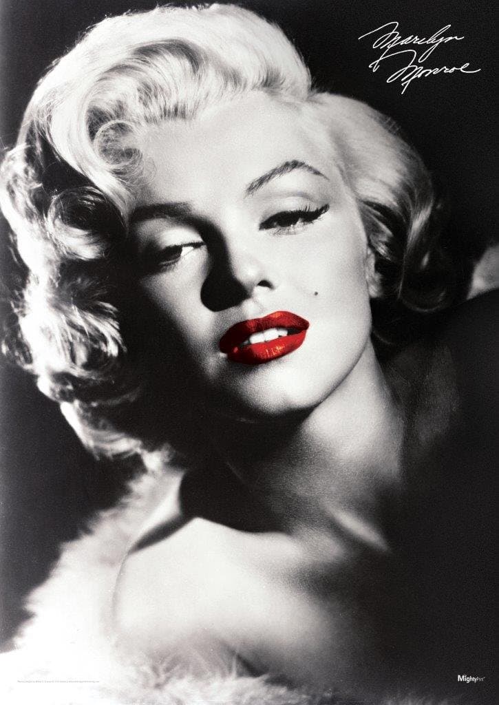 MIGHTYPRINT Marilyn Monroe – Red Lips – Durable 17” x 24" Wall Art – NOT Made of Paper – Officially Licensed Collectible MP17240369