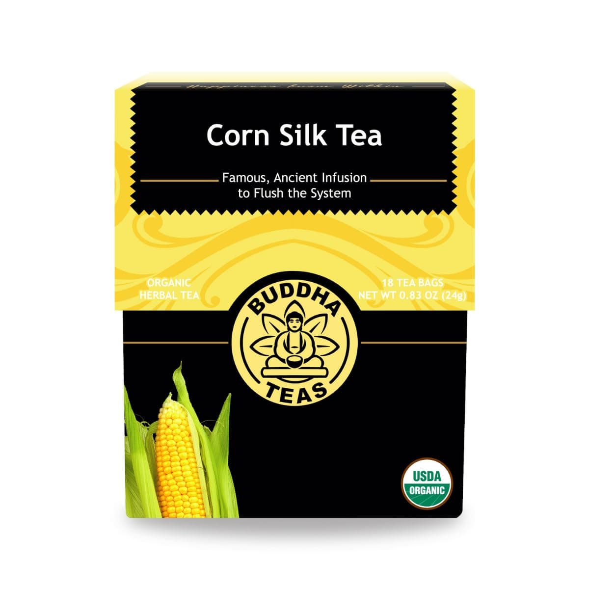 Organic Corn Beard Tea (Kosher, Caffeine, GMO Free, Unbleached Tea Bags, 18 Bags)