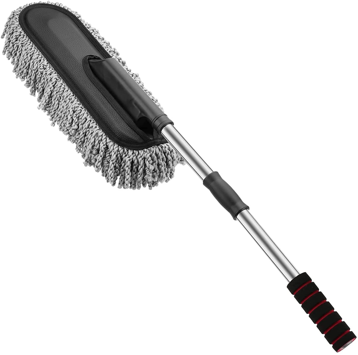 BENAVJI Super Soft Microfiber Car Duster Exterior with Extendable Handle, Car Brush Duster for Car Cleaning Dusting - Grey