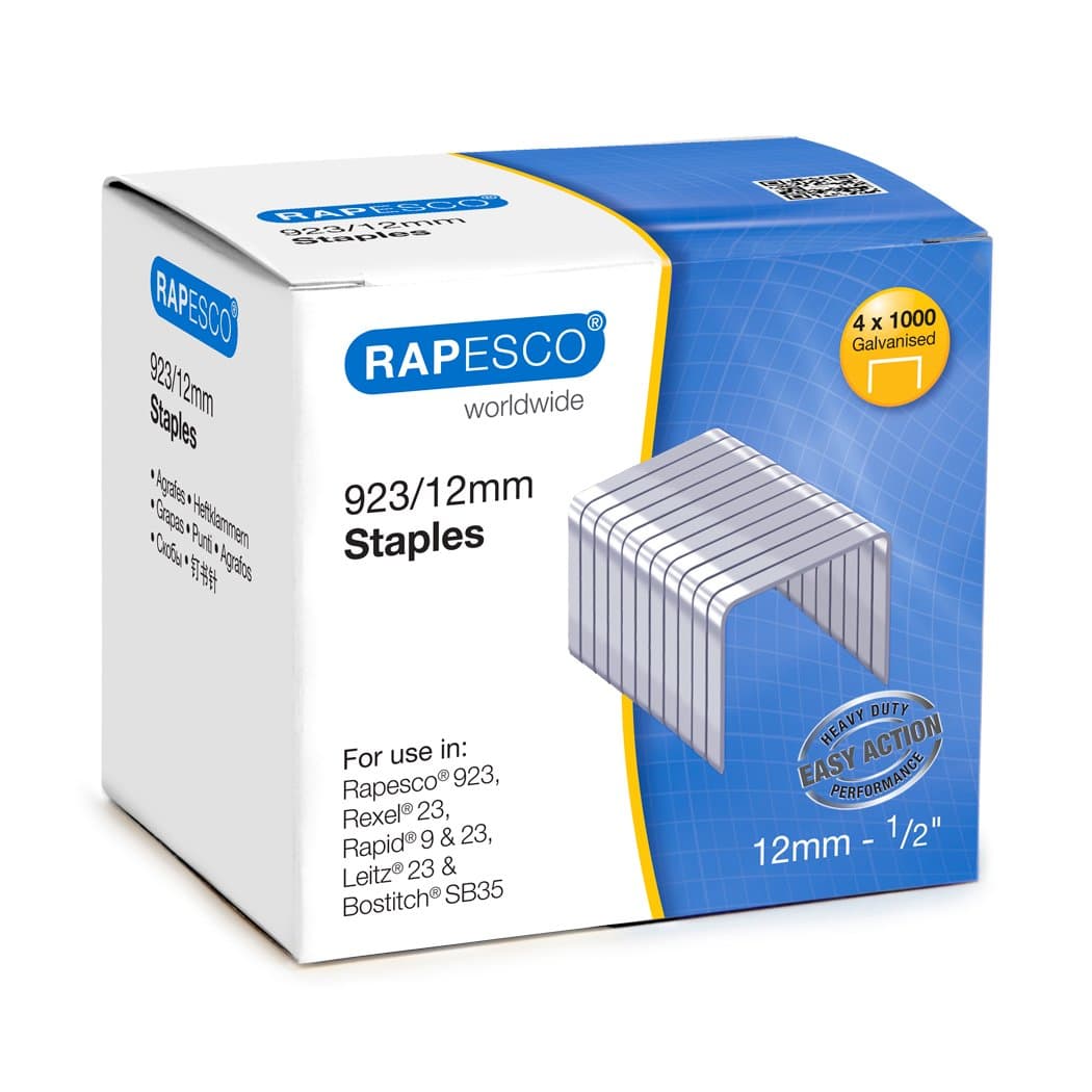 RAPESCOS92312Z3 12 mm Galvanised Staples - Silver