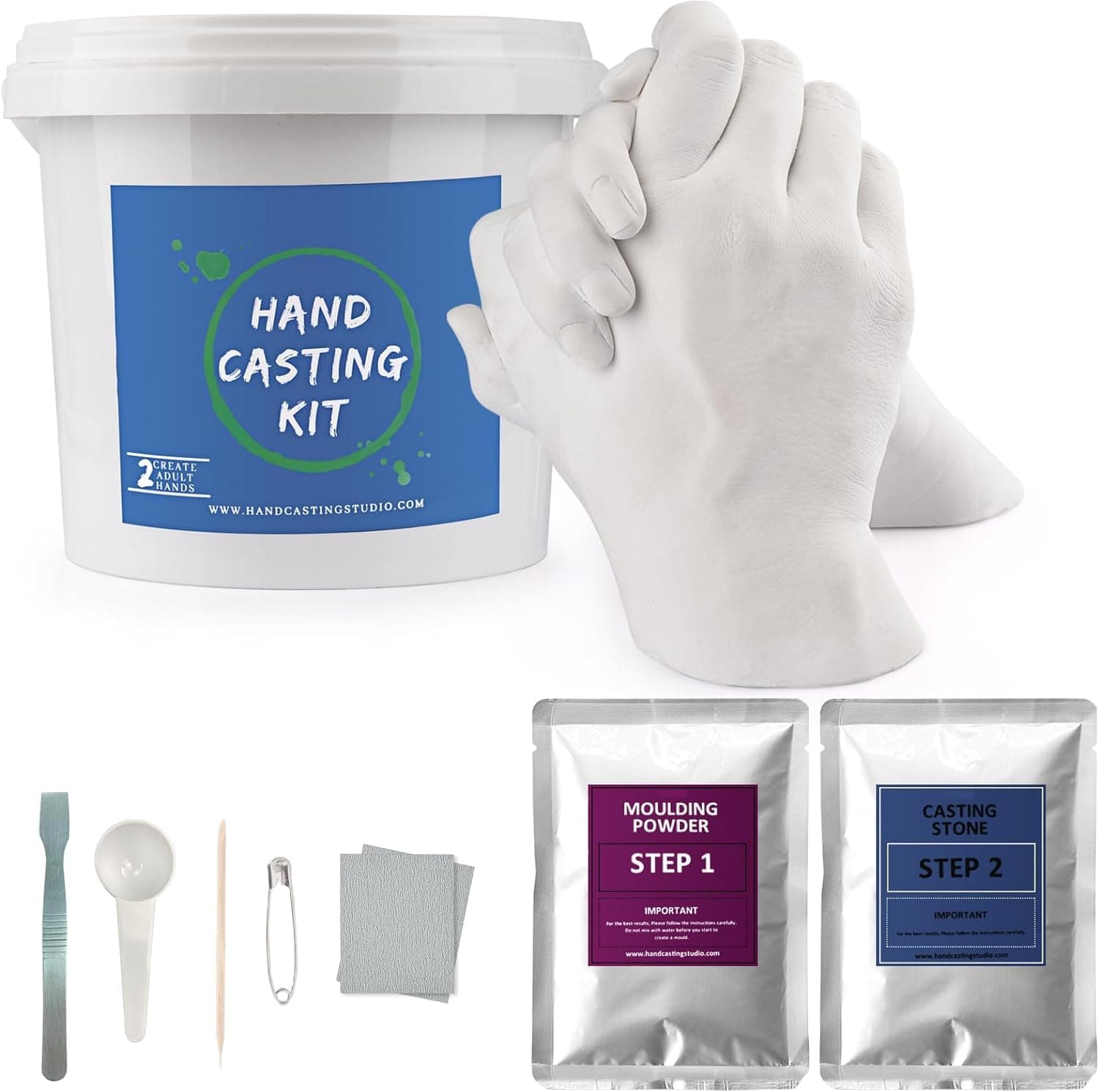 Godora Hands Casting Kit, DIY Plaster Statue Molding Kit & Hand Casting Kits for 2 Adult, Wedding, Friends, Anniversary, Hand Hold Casting Kit for Holiday Activities and Perfect for Couple Gift Ideas
