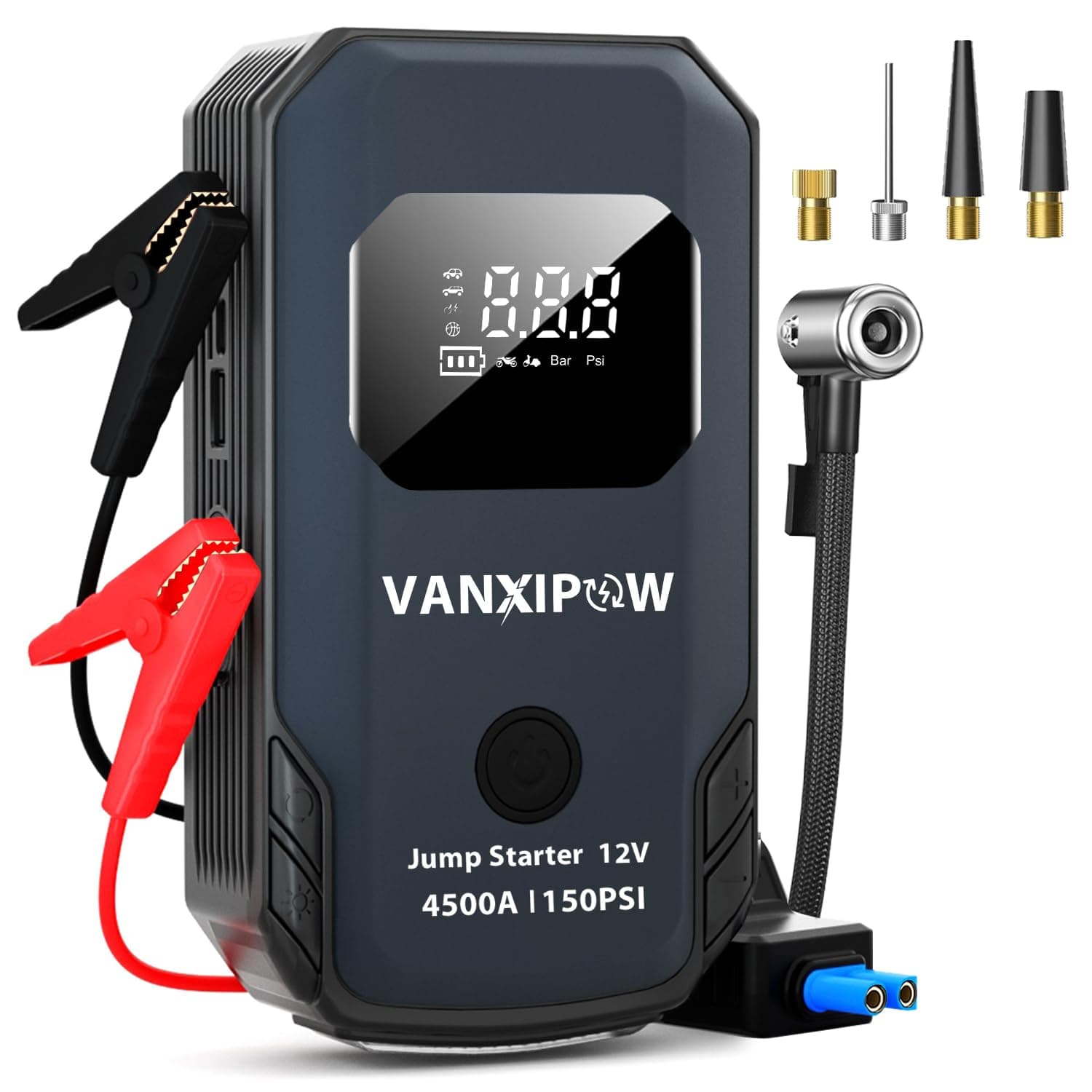 Z8 4500A Jump Starter with Air Compressor 150PSI (9.0 L Gas/8.0L Diesel), Portable Car Battery Jump Starter Battery Pack with 400 Lm LED Light, 12V Jump Box with Large LED Display, Power Bank