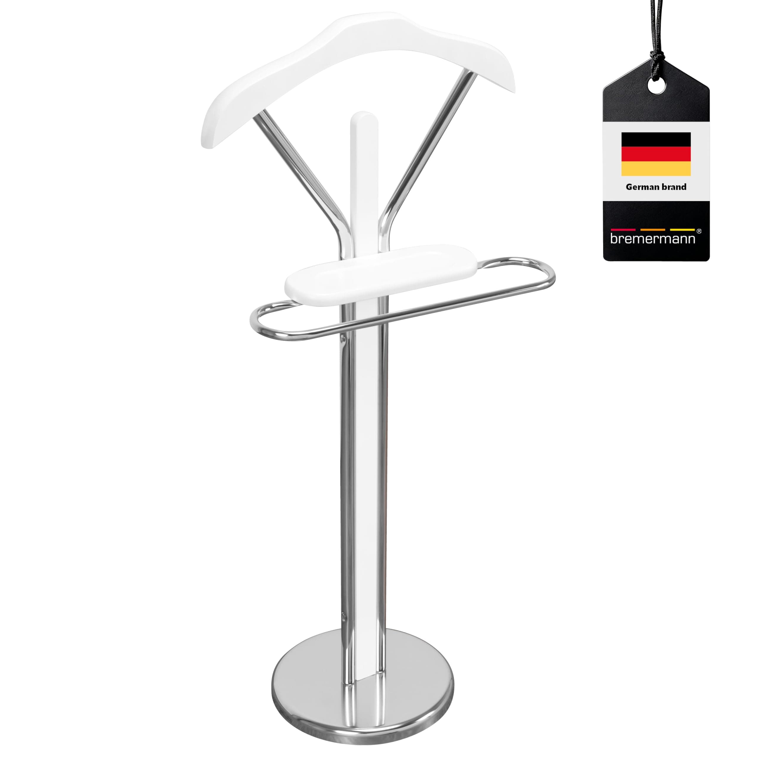 bremermann Valet Stand in white (chrome)