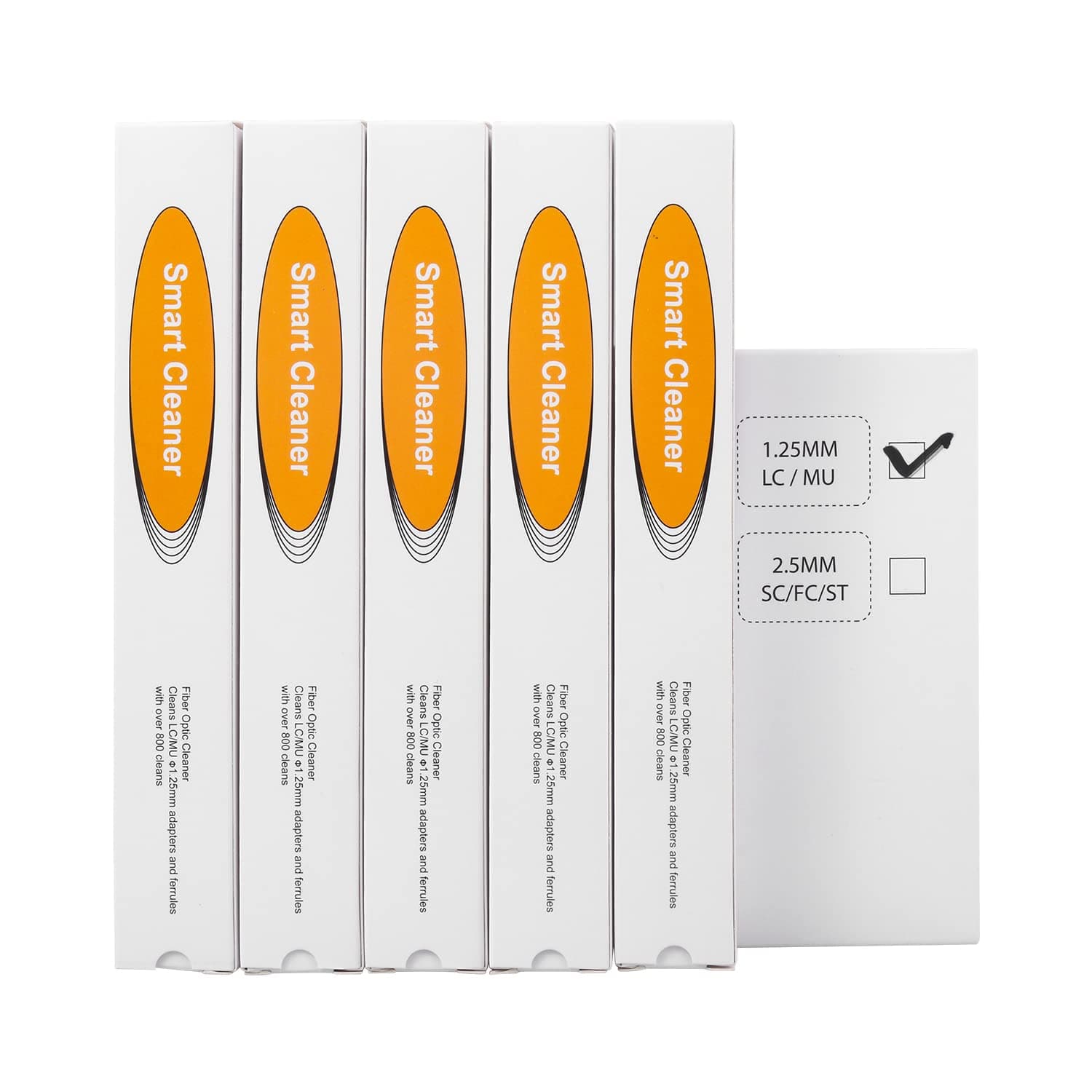 5 pcs Fiber Optic Cleaner Fiber Optic Tools Cleaing Pen for LC/MU 1.25mm Connector Over 800 Cleans Fiber End Face Cleans & Optical Connector Cleans