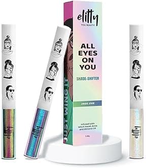 Elitty Neon Nights Ombre Waterproof Liquid Eyeliner Combo (Pack of 3) | Holographic Shades (Purple-Blue, Silver-Blue, Pink-Copper) | Lasts Upto 12 Hrs | 1 ML Each