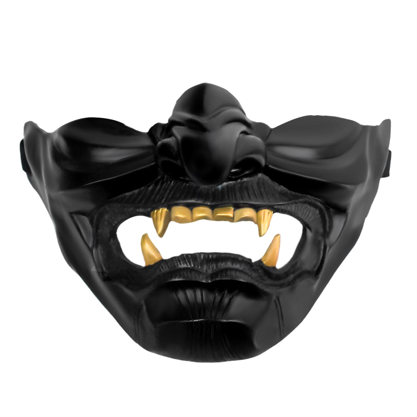 Oni Samurai Mask Half Face Japanese Warrior Mask Ghost Warrior Character Masks Novelty Halloween Party Cosplay Costume Cool Halloween Cosplay Prop for Adults