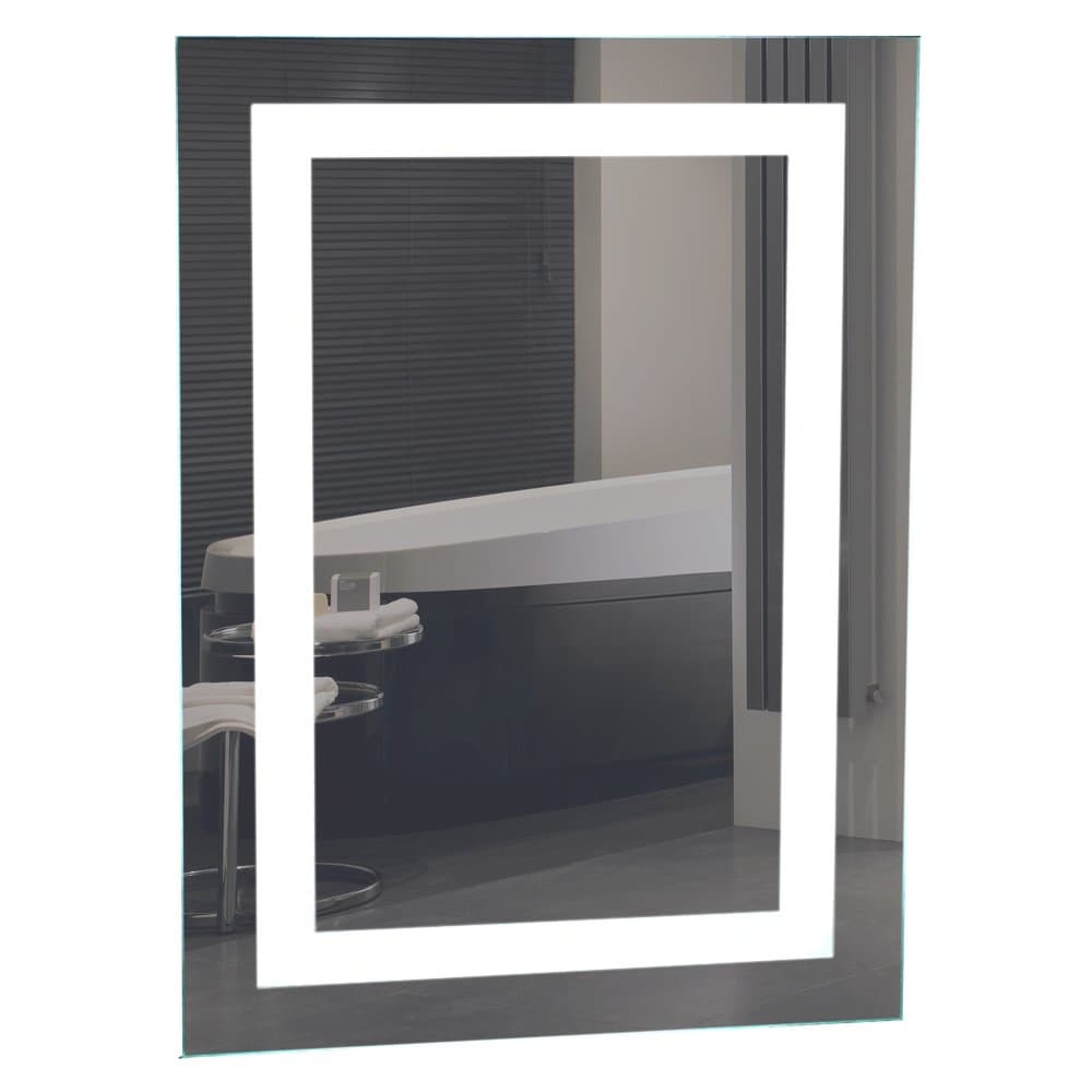 Raphael RozenLED Bordered Illuminated Mirror, Bathroom Mirror, Vanity Mirror, Energy Efficient White LED Lights, 30X20