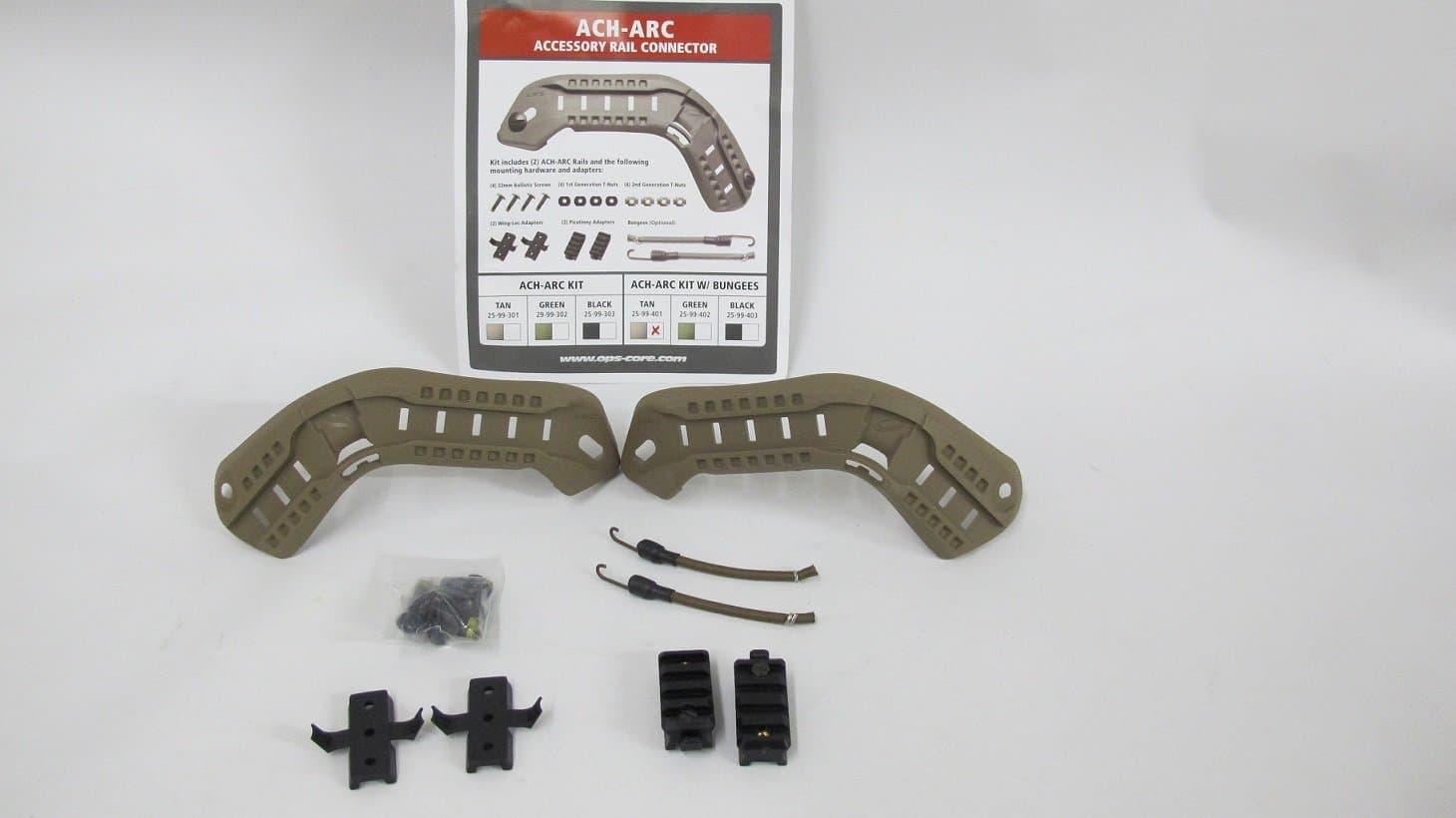 Ops-Core ACH-ARC Rail Kit with Bungees- Tan