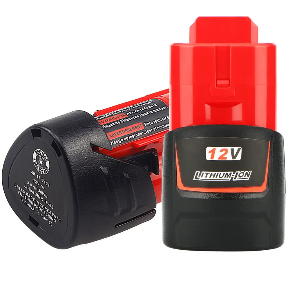 waitley 2 Pack 12V 3.0Ah Replacement Battery Compatible with Milwaukee Cordless Power Tools (Not Made in Milwaukee)