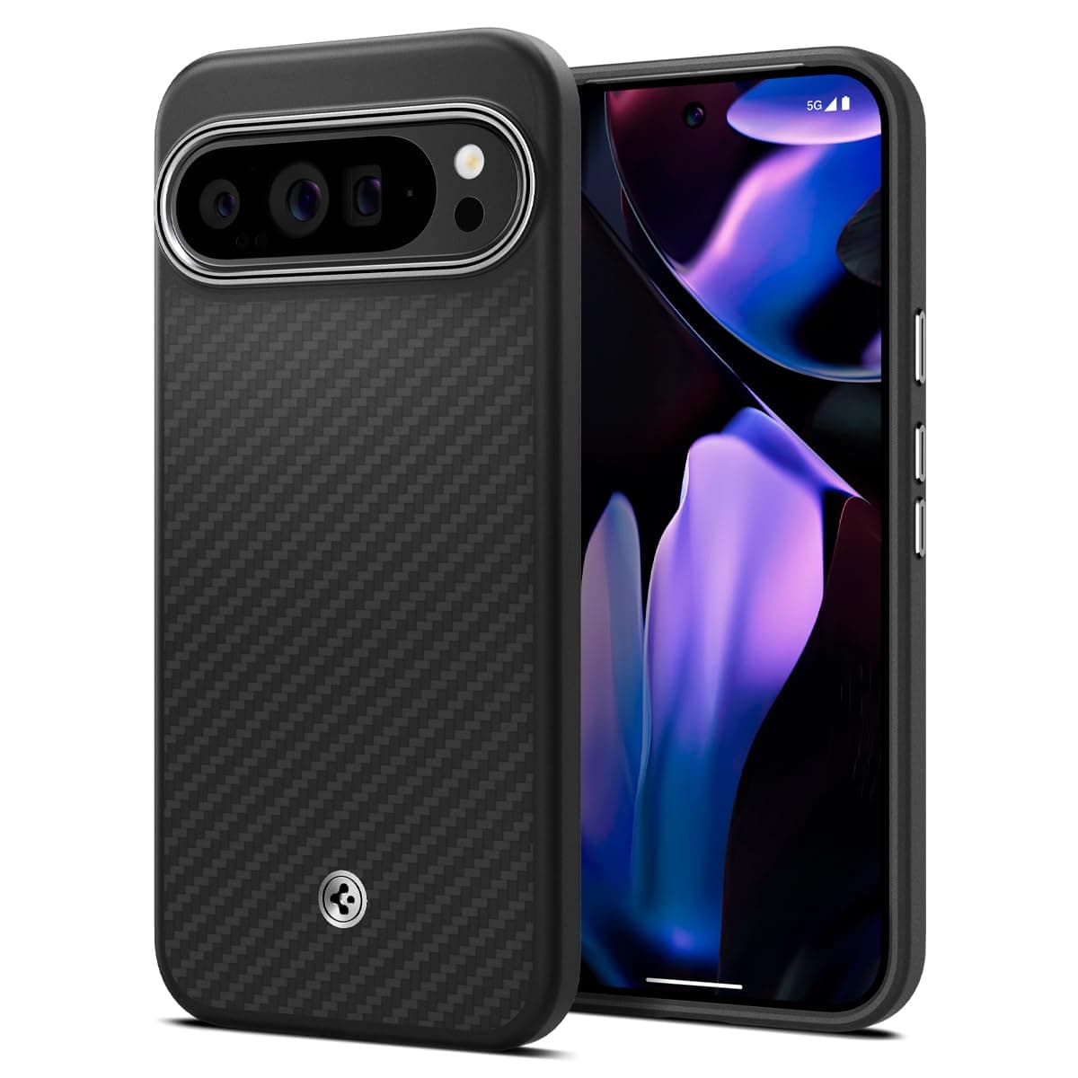 Spigen Pixel9 Pro XL Case, Premium Matte Finish, Wireless Charging Compatible, US Mil-Spec, Shockproof, Enzo Aramid ACS07044 (Matte Black)