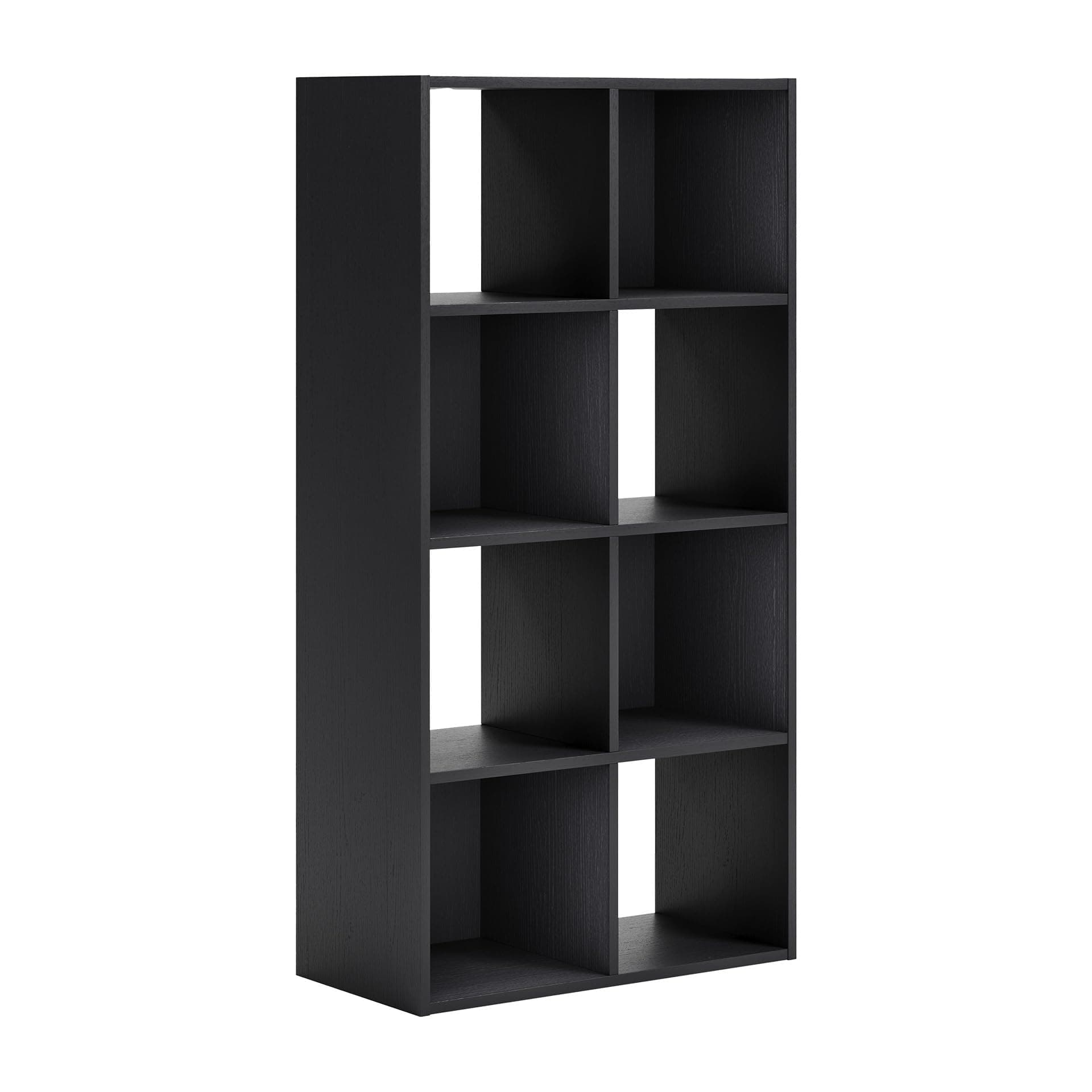 Signature Design by Ashley Langdrew Cube Storage Organizer, Eight‑Cube Matte Black Shelving for Closet Shelves and Storage Solutions, Engineered Wood, 23.74" x 47"