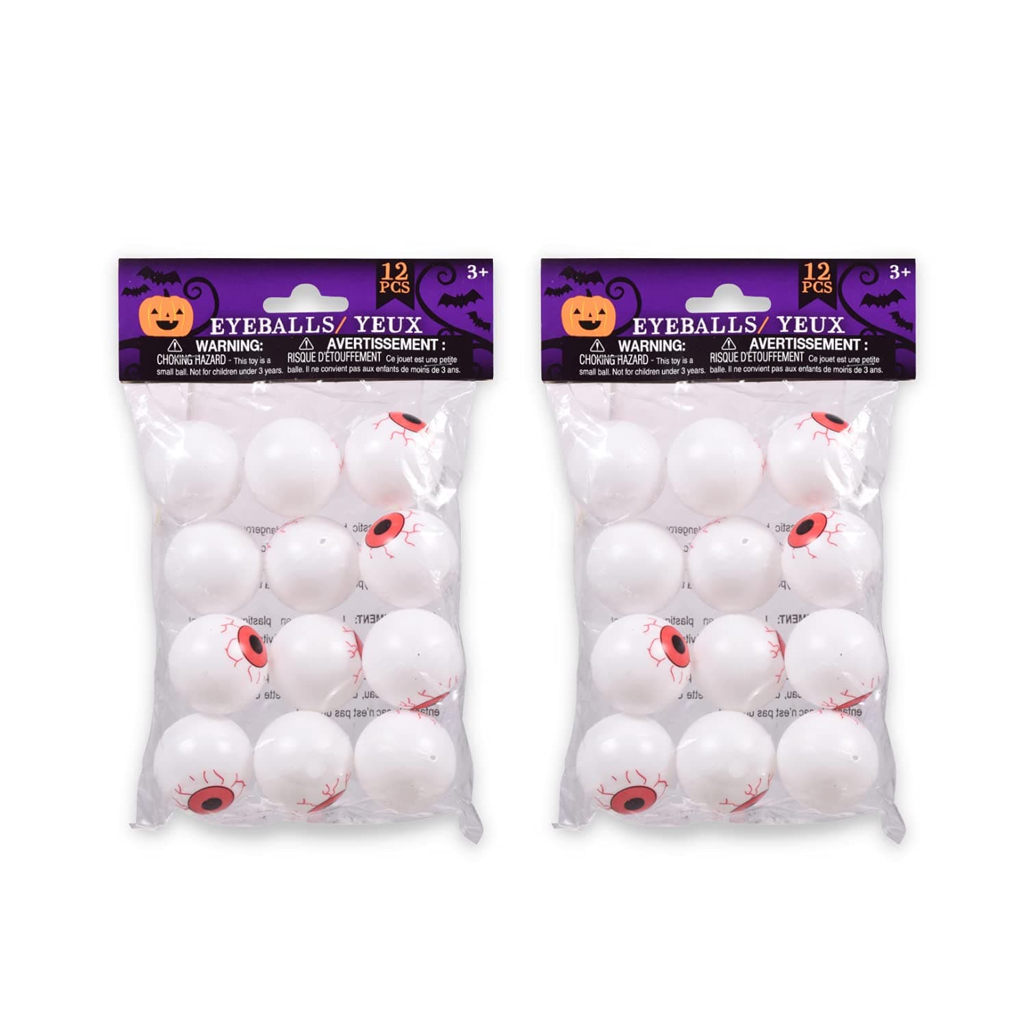 12 Plastic EyeBalls (Pack of 2)