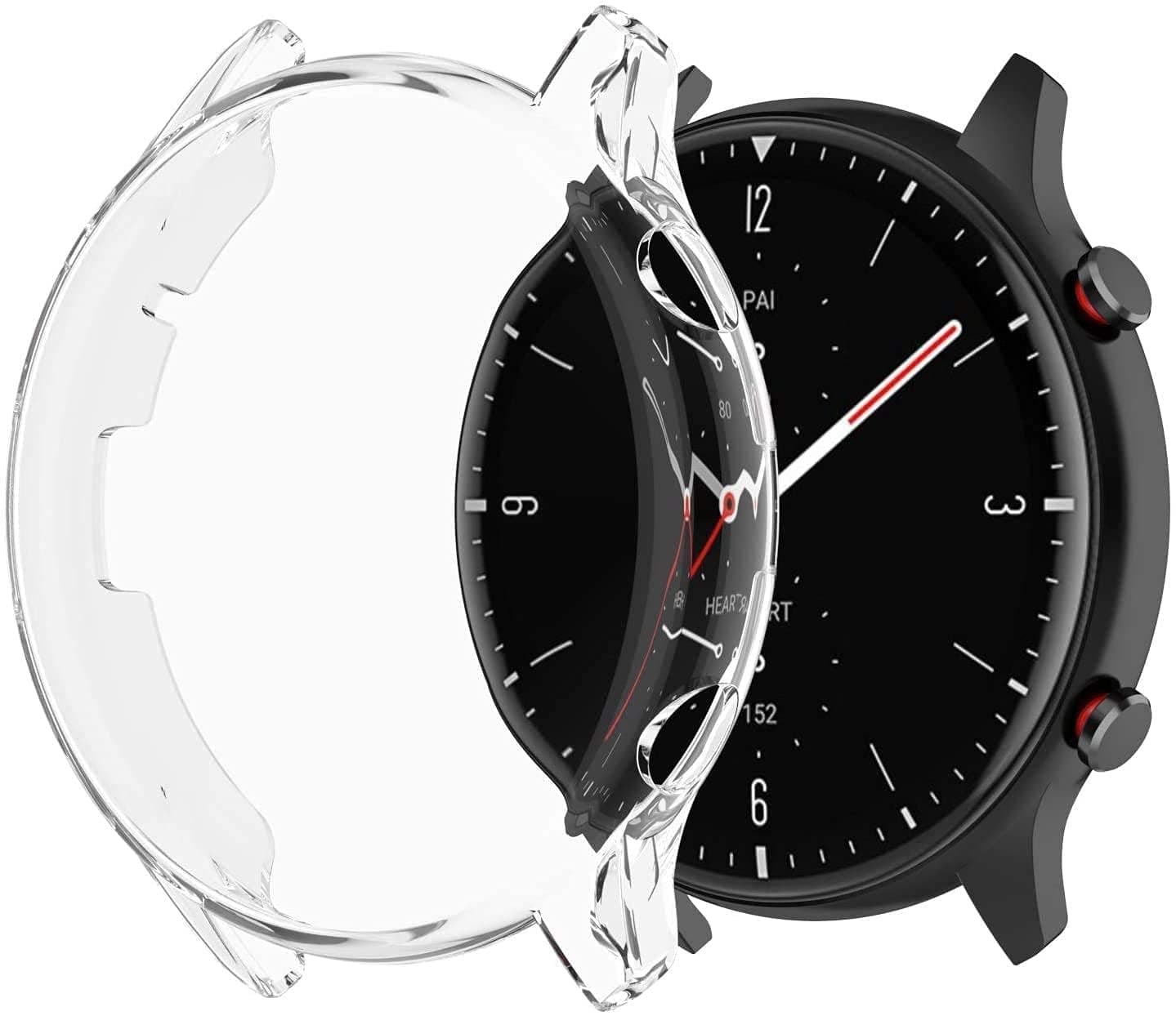 Prolet Screen Protector Case Compatible with Amazfit GTR 2 & Amazfit GTR 2e TPU Slim Bumper Case Cover Smartwatch Accessories(Device Not Included)(Transparent)