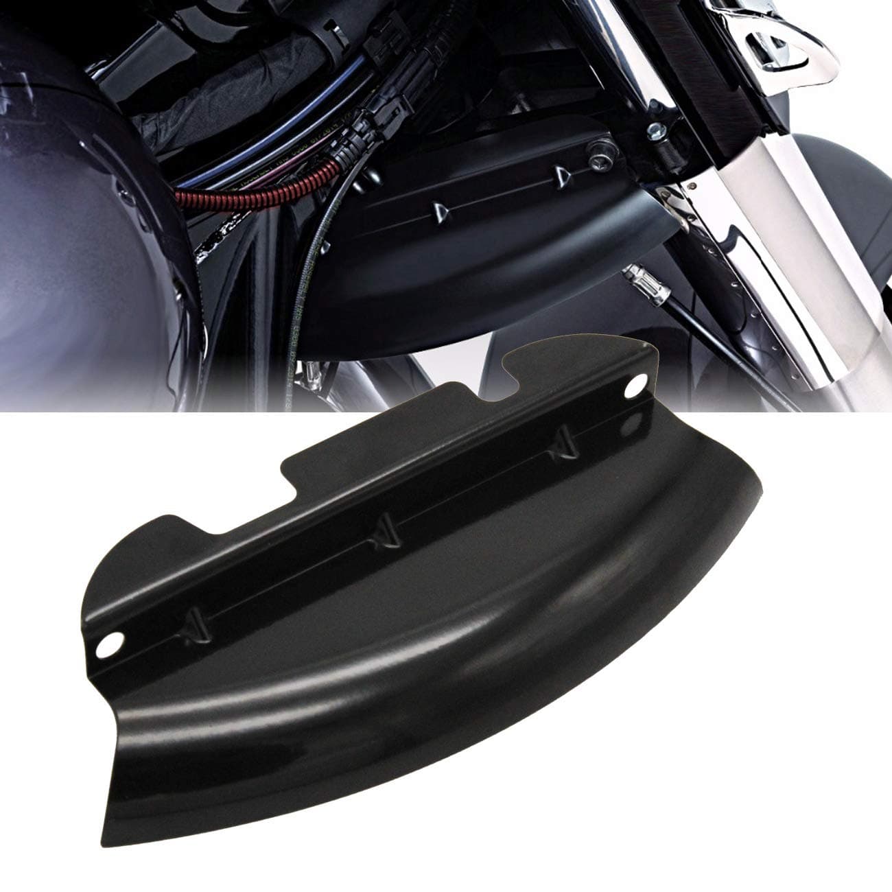 AUFER Black Lower Triple Tree Wind Deflector for Touring Electra Street Glide FLH/T FLHX 2014-2019