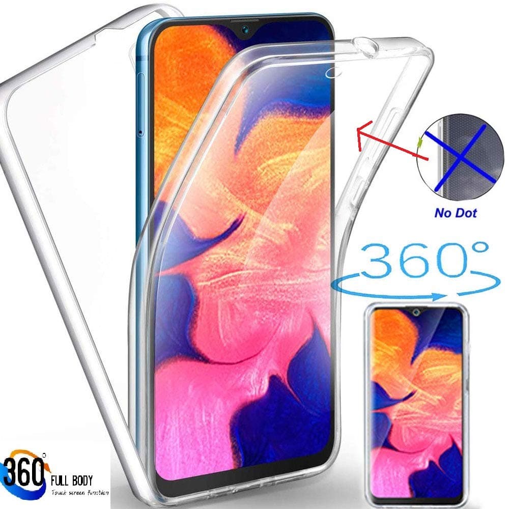 Galaxy A10 Case, Ultra Thin 360 [Front and Back Protection] [Full clear-no dots] [double silicon] [Slim TPU] [A10 Front and Back Case] [Transparent Clear] For Samsung Galaxy A10 (CLEAR)