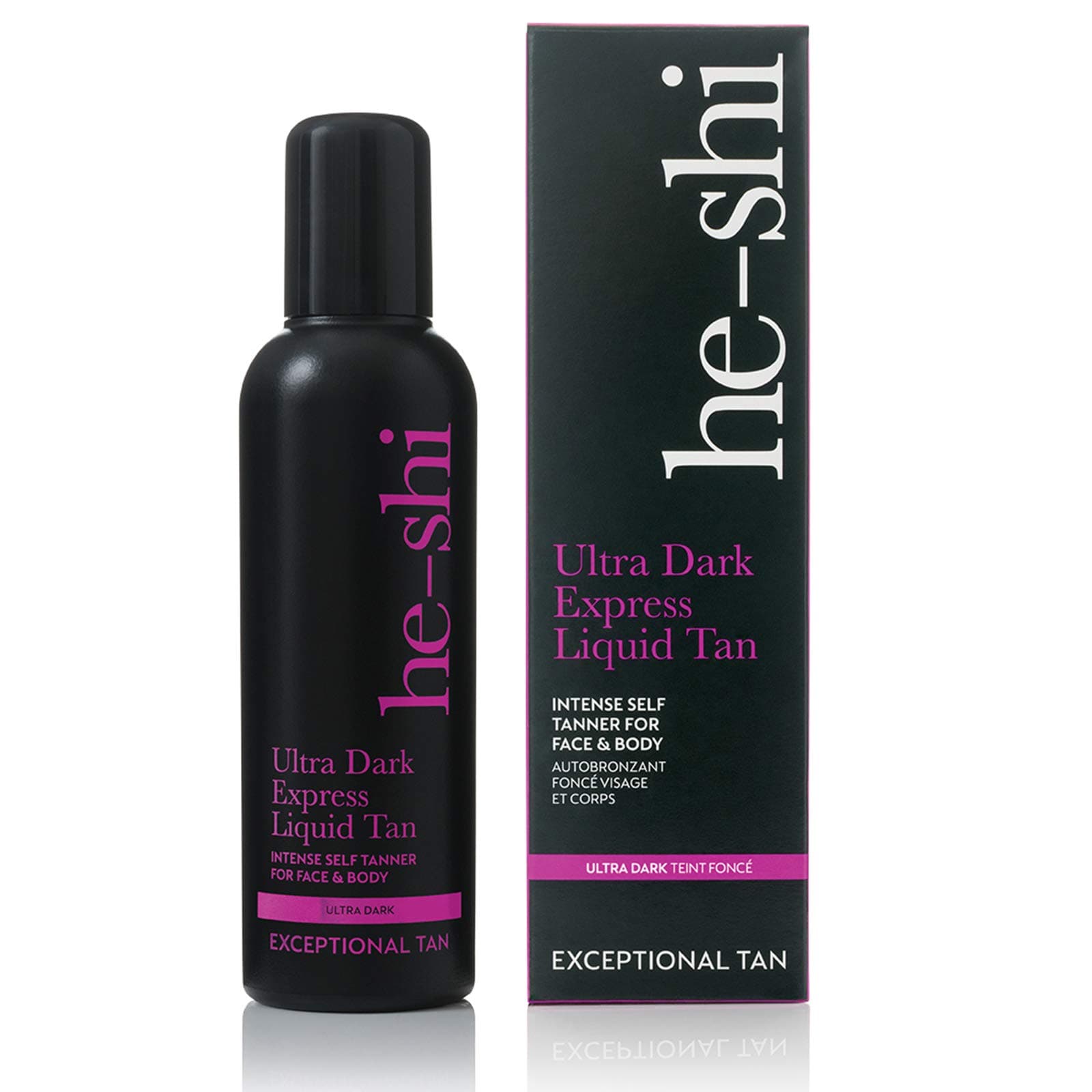 He-Shi Express Liquid Tan False Tan Liquid – Instant Ultra Dark Self Tan – Quick Dry & Streak Free Formula – Natural Vegan Formula – Body & Face Self Tan