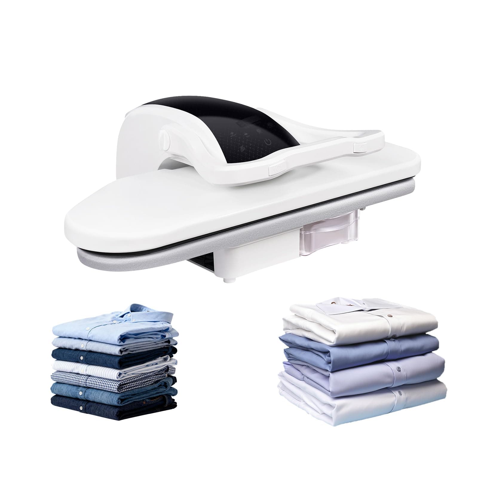 Large Steam Iron Press with LED Touch Screen,1600W Compact Ironing Steam Press with 5 Fabric Settings,Steam Press Iron Machine,Digital Steam Presss for Home Business (White)