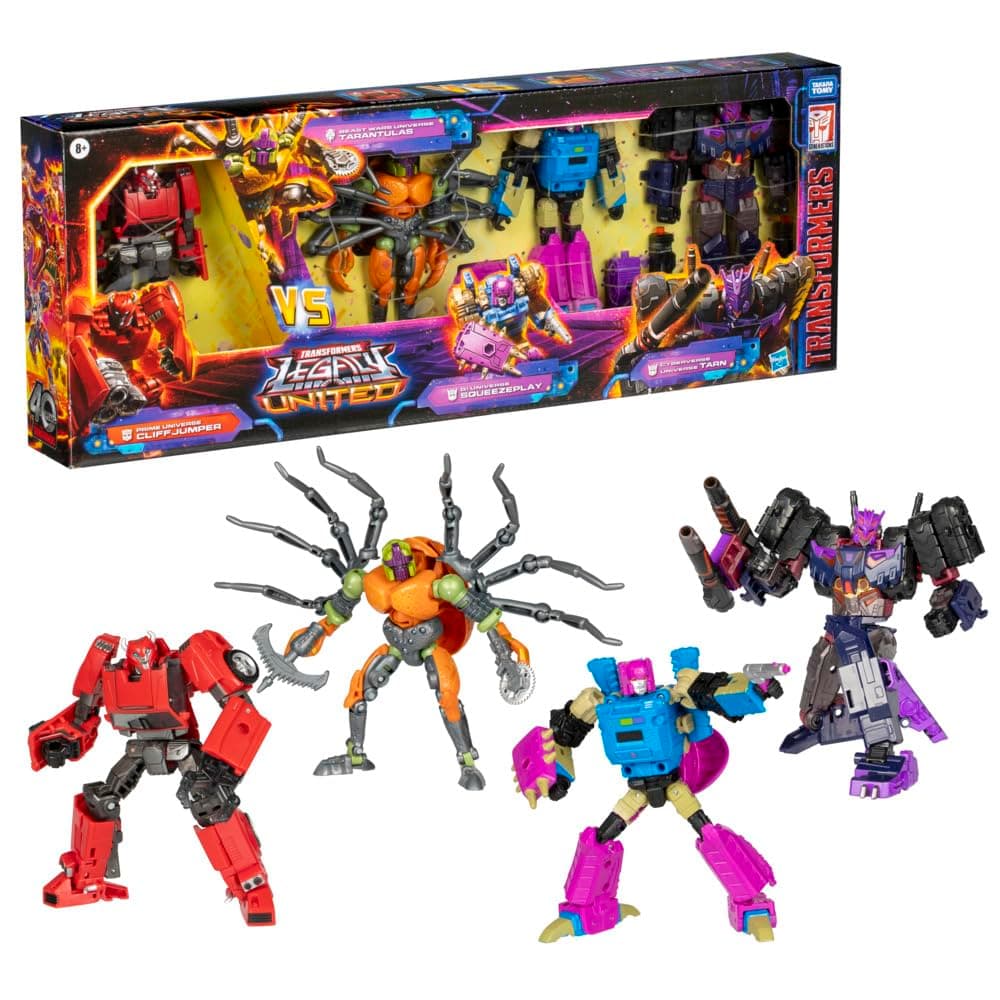 Transformers Legacy United Versus Vs. Multipack Action Figure Set Compatible, Pack of 4, Schwarz