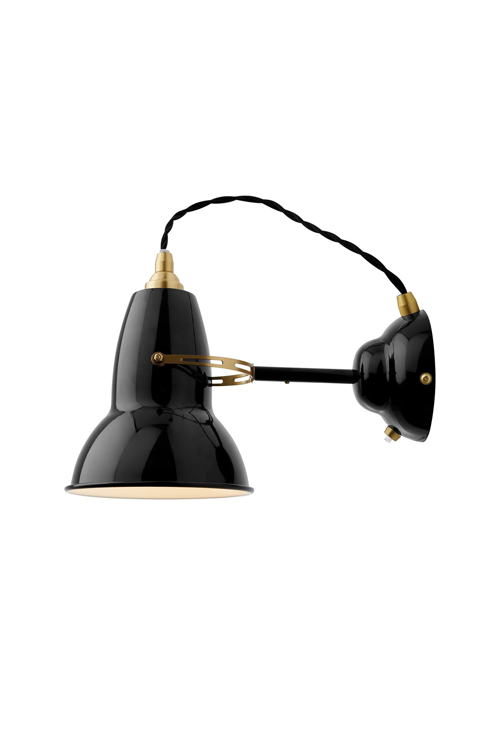 Anglepoise Original 1227 Brass Wall Light, Jet Black