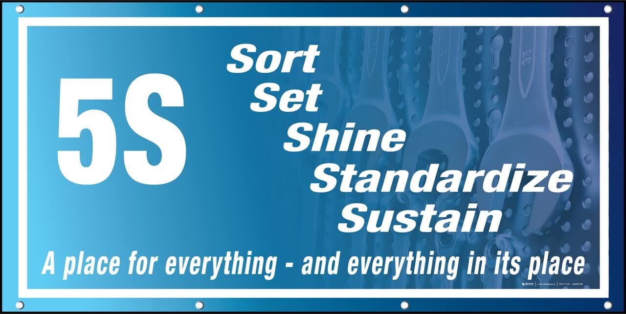 5S A Place for Everything - and Everything Sign Board, Foam Board Fixed with PVC Waterproof Sticker and doubleside Tape