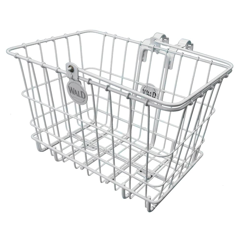 Wald Small Multi-Fit 3133 Front Handlebar Bicycle Basket w/Rack Combo (White)