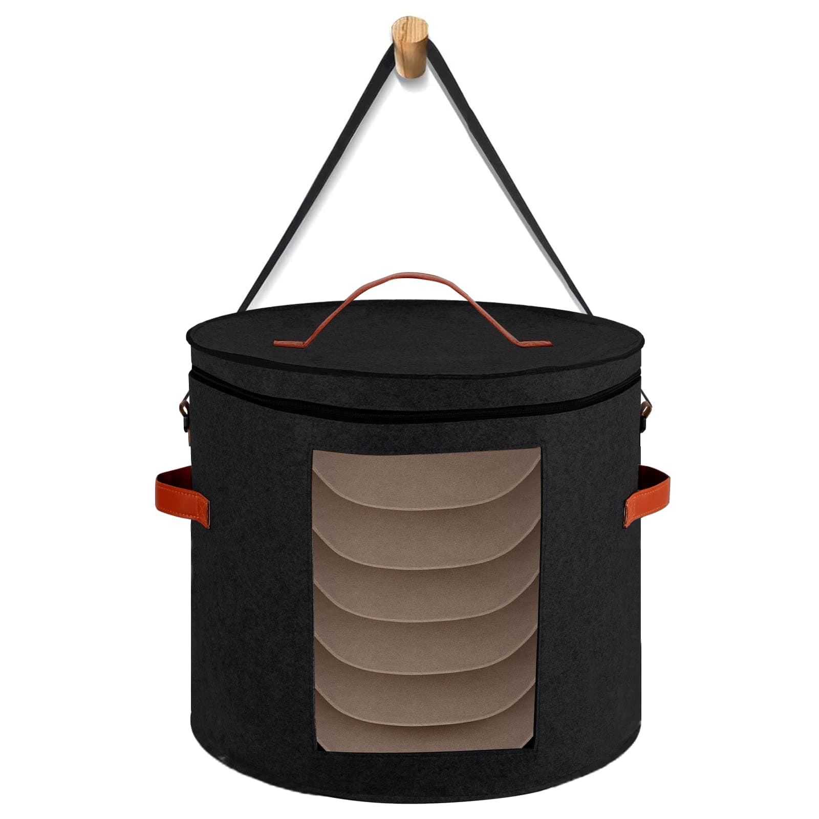 Large Hat Box,Hat Storage Box for Women Men Storage,16.5" D x 17" H Stackable Round Brim Cowboy Hats Organizer Bag Container for Closet,Stuffed Animal Toy Storage,Travel Cap with Dustproof Lid