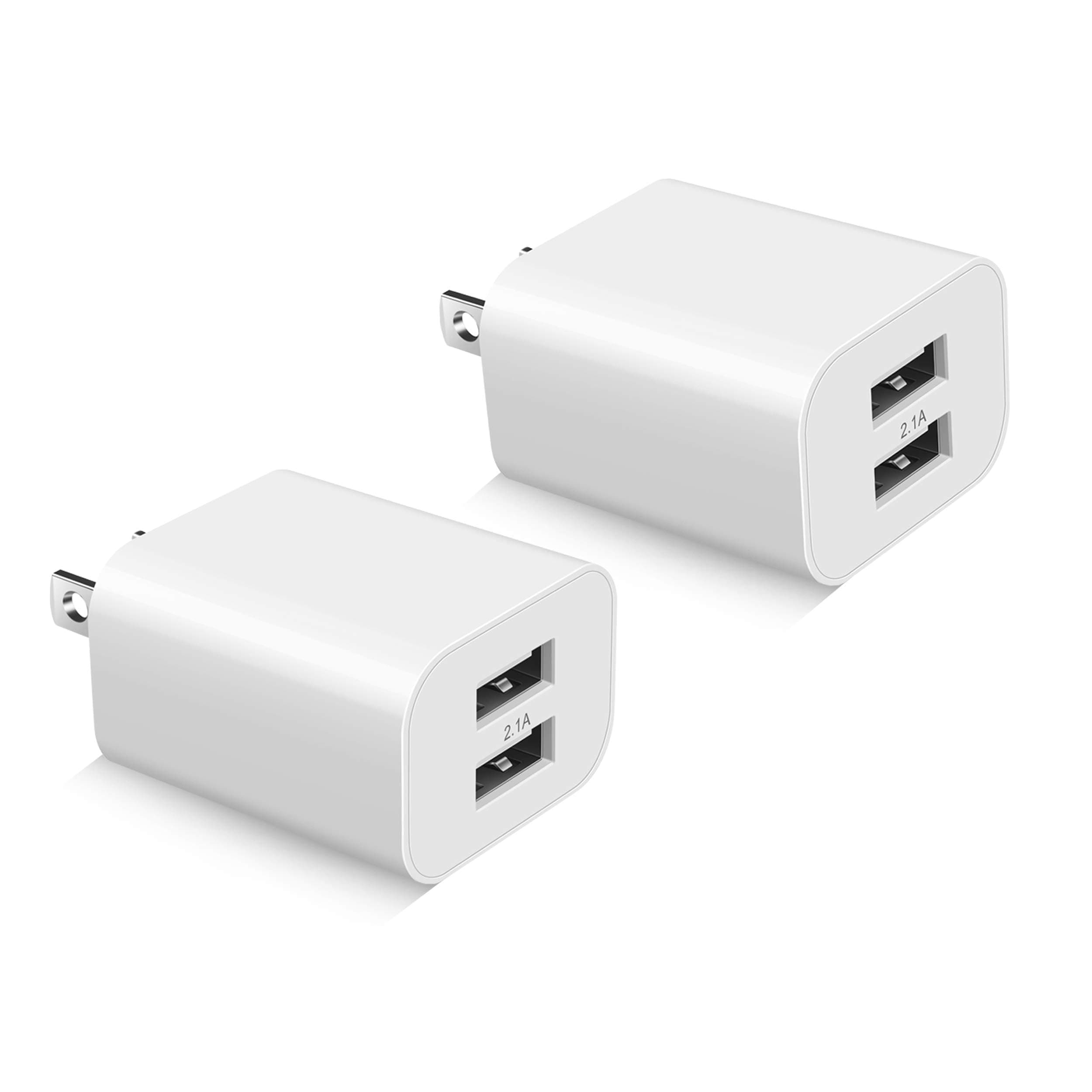 USB Wall Charger Block 2Pack Dual Port Cube Plug Power Charging Adapter Brick for Apple,for iPhone 16/17/Air/15/14/13/12/XS Max/XR/X/8/8 Plus/7/6,foriPad Mini/Air,for Samsung,for Kindle Fire,for LG