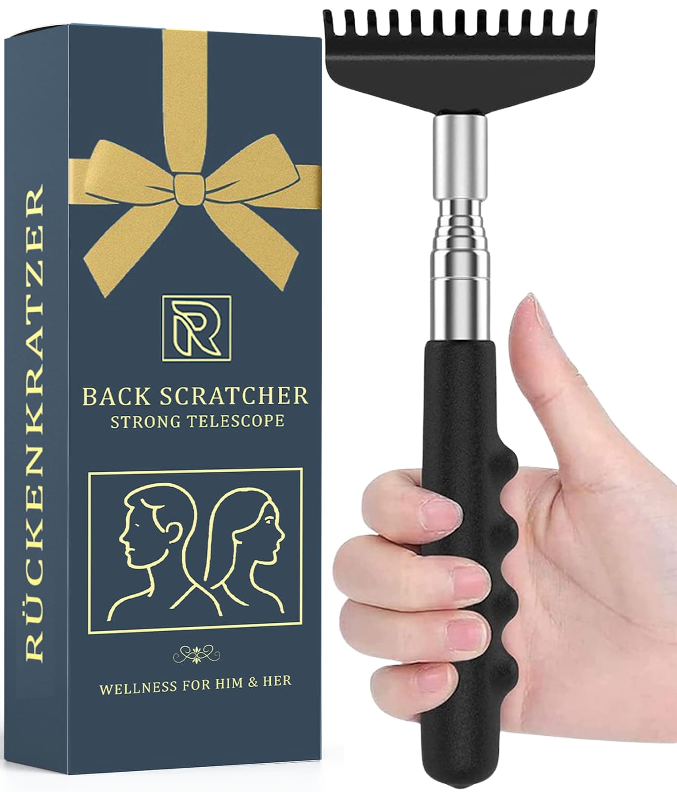 Extendable Large Robust Back Scratcher for Smooth Scratching & Itch Relief. Strong Telescopic Gifts for Men. Practical Birthday Gifts for Men. Back Scratcher for Men Women. Mens Valentines Gifts