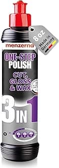 menzerna One-Step Polish 3in1 I Medium Cut Polish with High Gloss Finish & Seal in One I Buffing & Polishing Compound for Car Maintenance I Swirls, Holograms & Scratches I Car Body Repair I 8 fl oz.