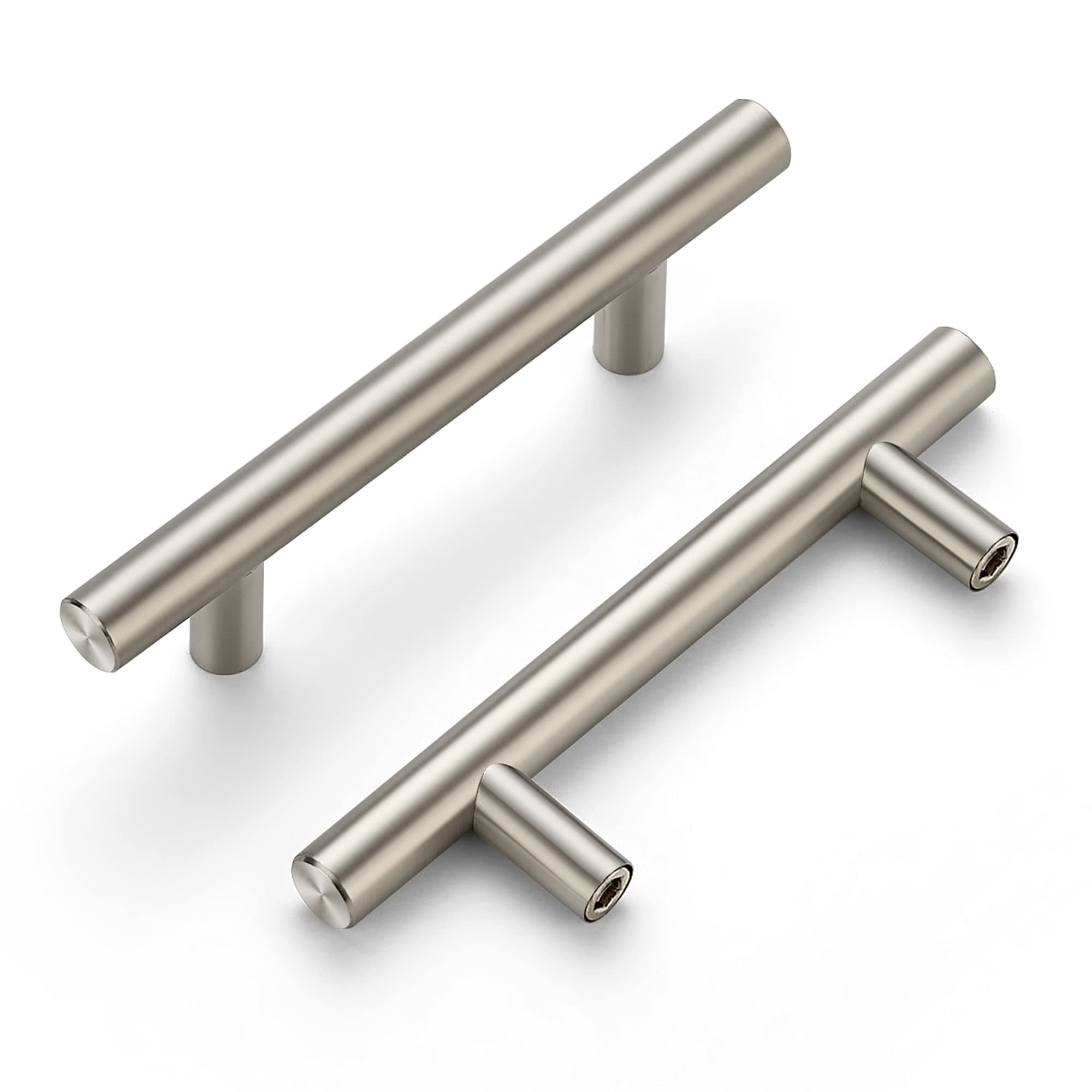 60 Pack 5" Cabinet Pulls Brushed Nickel Stainless Steel Kitchen Drawer Cupboard Pulls Cabinet Handles 5" Length with 3" Hole Center