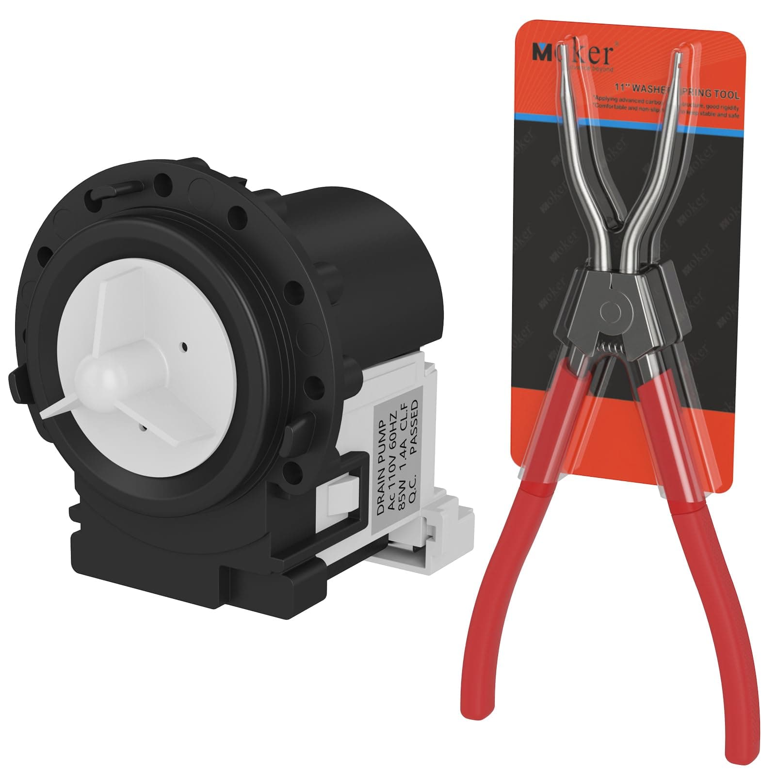 Upgraded Drain Pump Replacement for LG Front Load Washers, Replaces 4681EA2001T,4681EA1007G, 4681EA2001D, 4681EA2001N ER4681EA2001T, LP1007G, LP2001T, with 11 Inches Washer Spring Expansion Tool