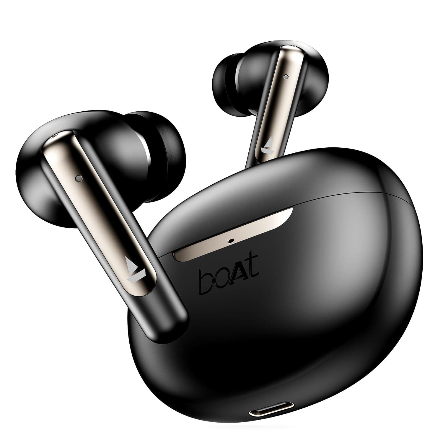 Airdopes 141 ANC (~32dB), 50ms Low Latency, 4Mics ENx Tech, 42hrs Battery, Fast Charge, Dual EQ Modes, IPX5, BT v5.3, TWS in Ear Earbuds with mic (Gunmetal Black)