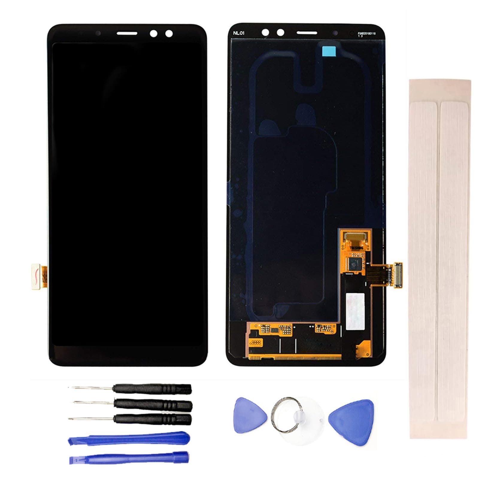 LCD Display & Replacement Touch Screen Digitizer Assembly with Free Tools for Galaxy A8+ A8 Plus 2018 A730 SM-A730F/DS Black
