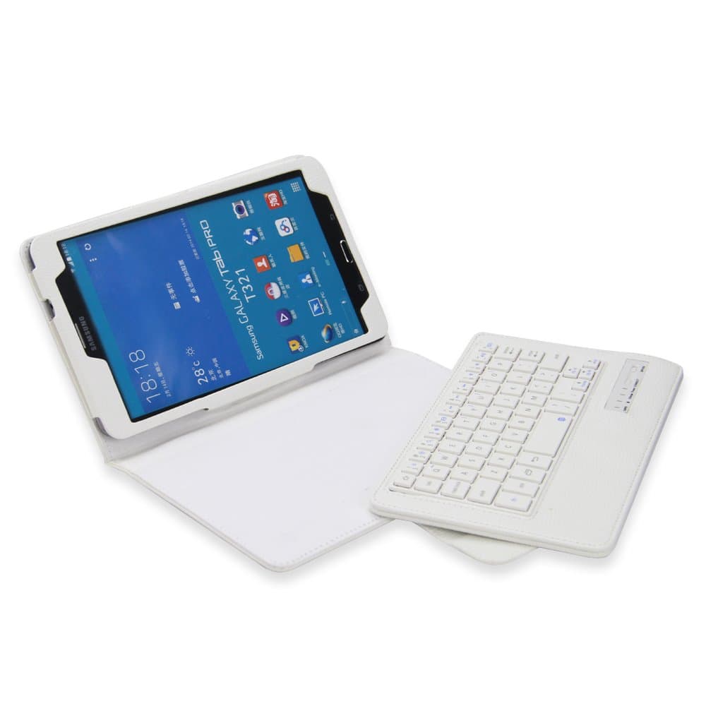 NEWSTYLE Samsung Galaxy Tab Pro 8.4 Keyboard Case - Wireless Bluetooth Keyboard Cover Case for Samsung Galaxy TabPro 8.4 Inch Android Tablet - White