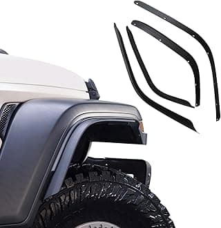 Front & Rear Fender Flares Extensions Set Fits 2018-2023 for Jeep Wrangler JL JLU & JT Gladiator (Fit for Sahara Low Fenders)