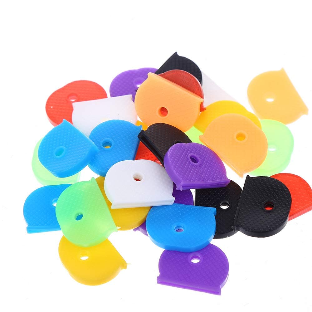 SULOLI 32 Pieces Key Covers Set Plastic Key Identifier Ring, 8 Colors