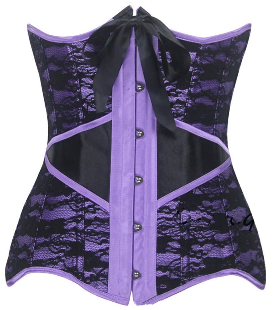 Women's Burlesque Lace Corset With G-String