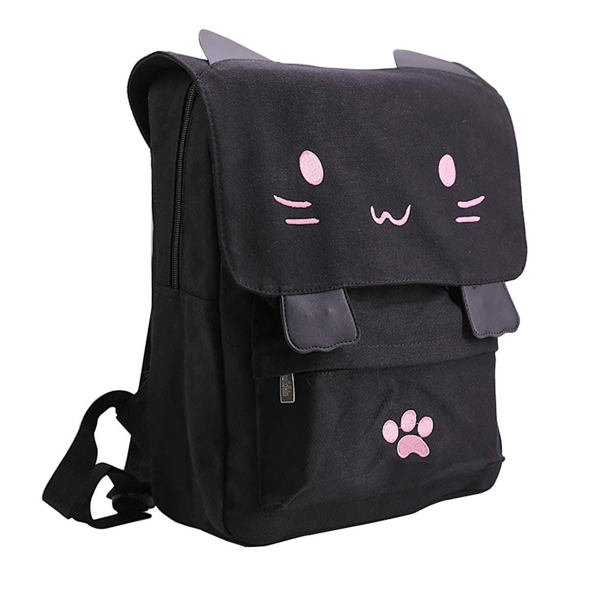 Sprite Beat Cute Canvas Cat Print Backpack School Bag Light weight Book Bags Ruchsack College Backpack Daypack Backpacks for Girls / Boys (Pink)