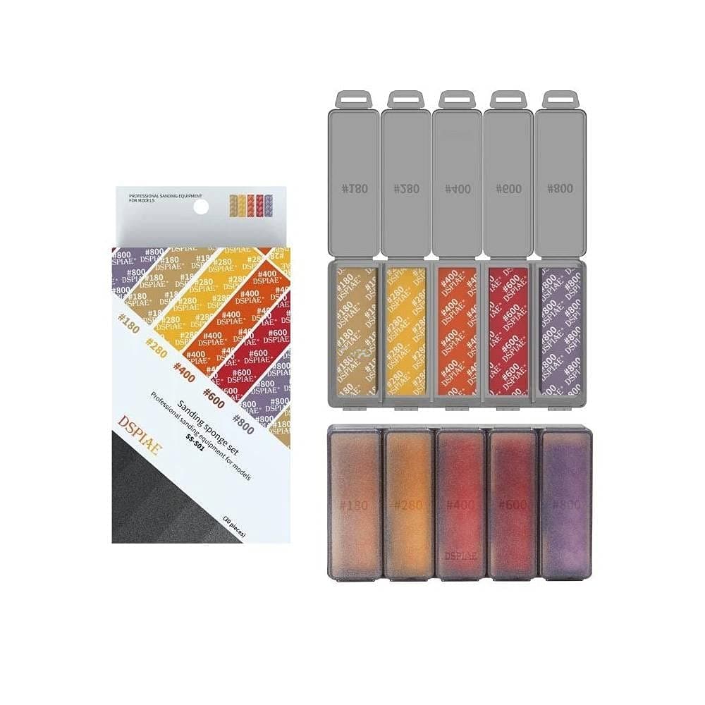 DSPIAE #180-#800 Sanding Sponge 30Pcs - Model Building Tools # SS-S01