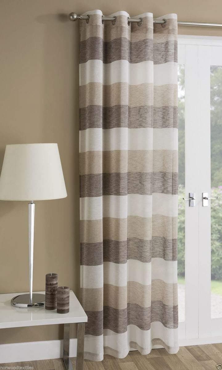 Mykonos Stripe Voile Panel, Natural 90"/229cm