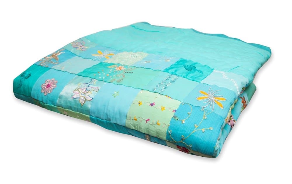 Bindi Plaid Patchwork Japanese Jade, 140 x 200 cm, Cotton, 35 x 39 x 10 cm