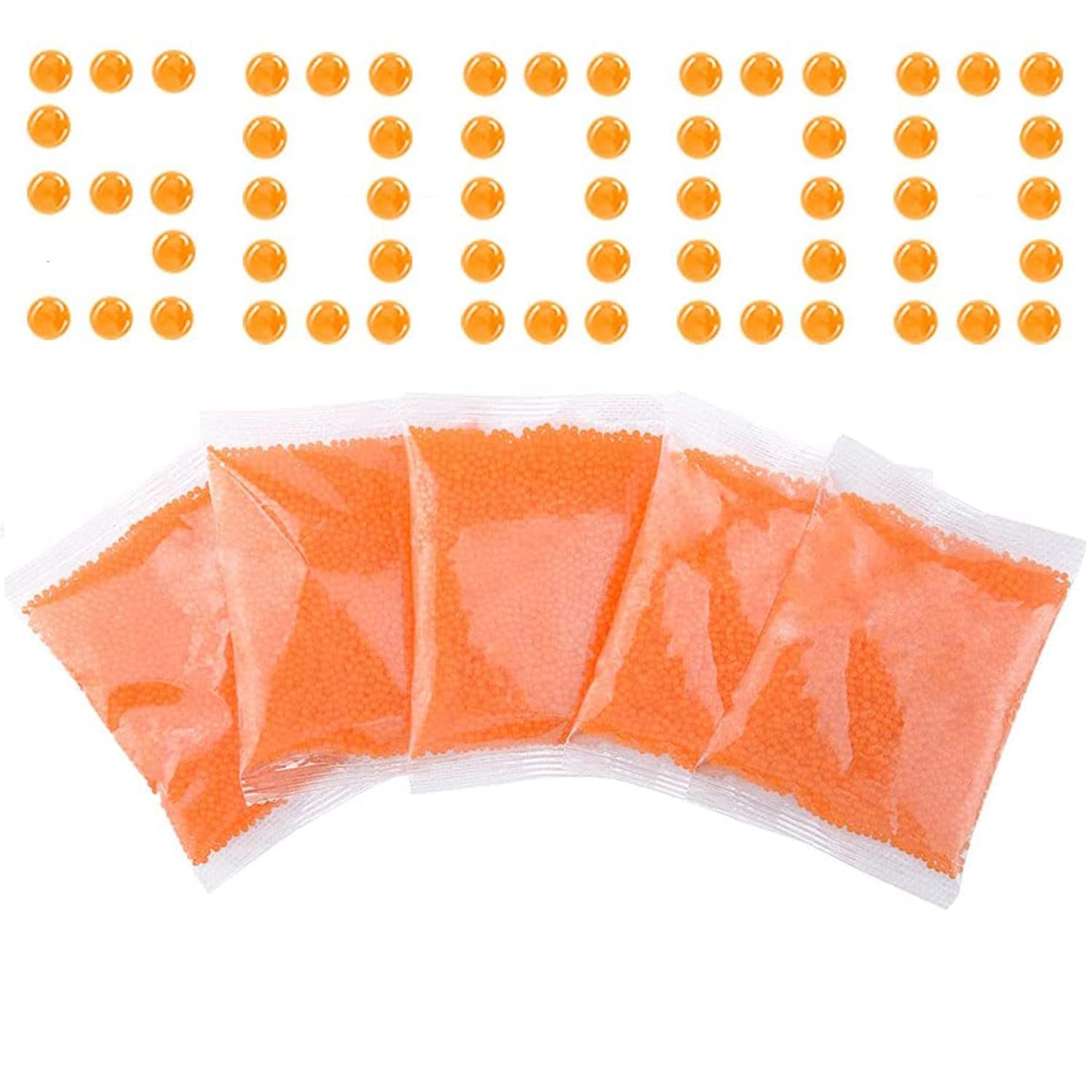 Water Balls Beads Refill Ammo (7-8 mm 5 pack-10,000 Per Pack) Water Bead Gel Balls for Most Types of Gel Ball Blasters,Non Toxic, Eco Friendly