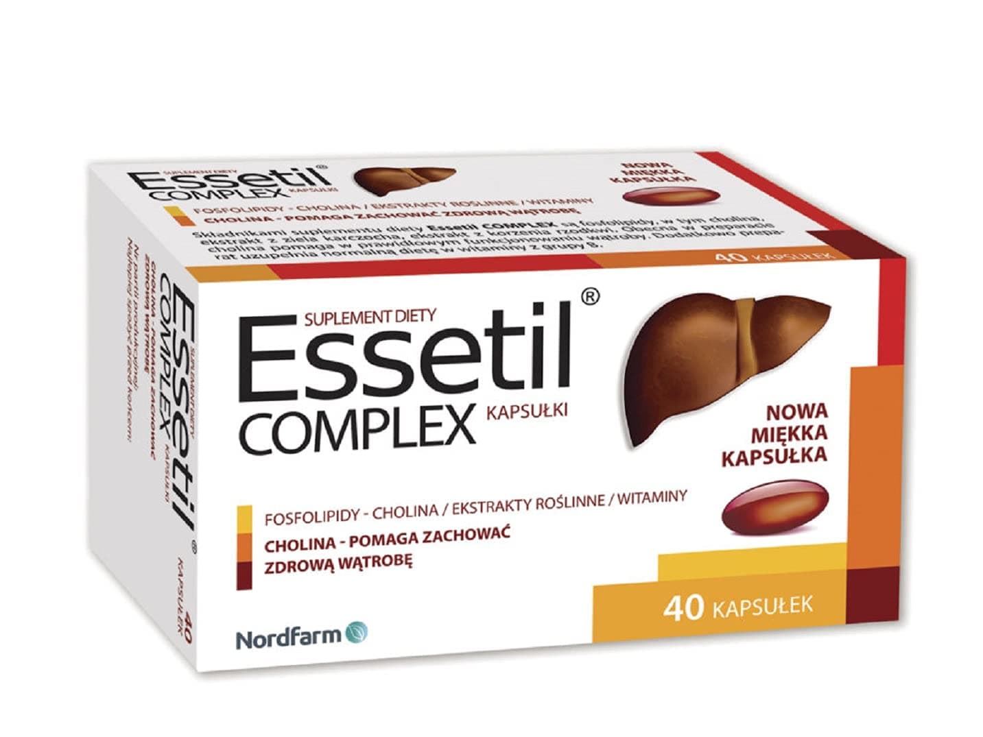 Essetil COMPLEX - a Dietary Supplement (Essentiale Forte) 40 Capsules That contributes to The Proper Functioning of The Liver and It's Regeneration.