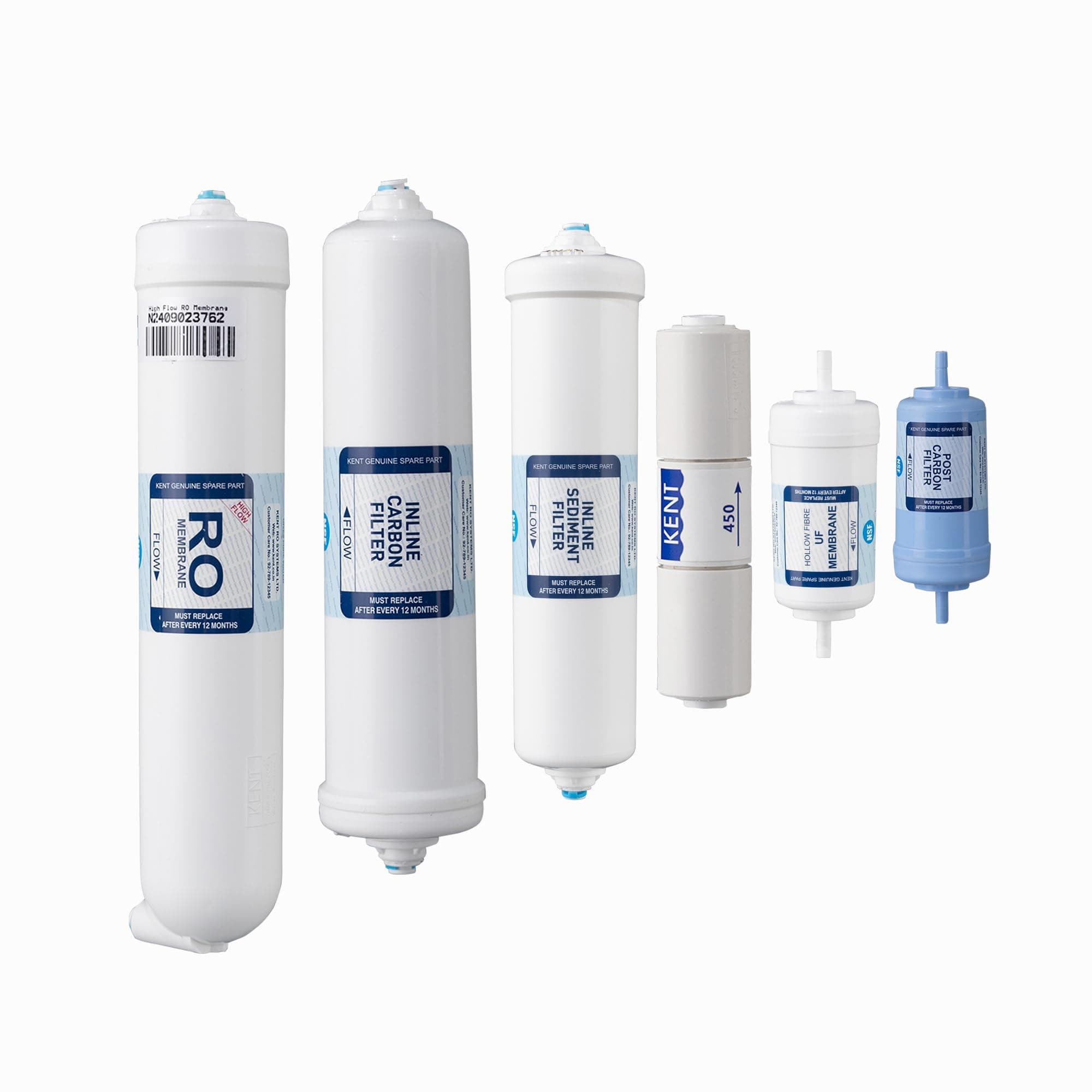 KENT AMC Spare Kit - RO Plus | Included Components High Flow RO Membrane, FRT 450, Inline Sediment Filter, Inline Carbon Filter, Hollow Fiber Membrane RO, Post Carbon Filter