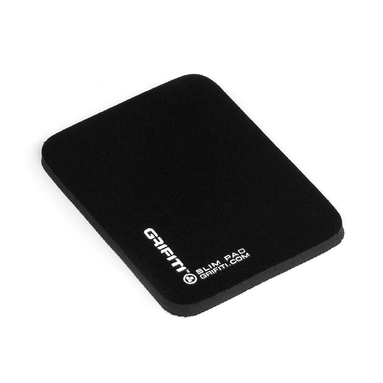 GRIFITI Small Slim Pad 5" x 4" x 0.2" Track Pad Wrist Rest Silicone Ergonomic Carpal Tunnel Resting Support for Computer Track Pad, Trackball or Mouse (Black Nylon Surface)