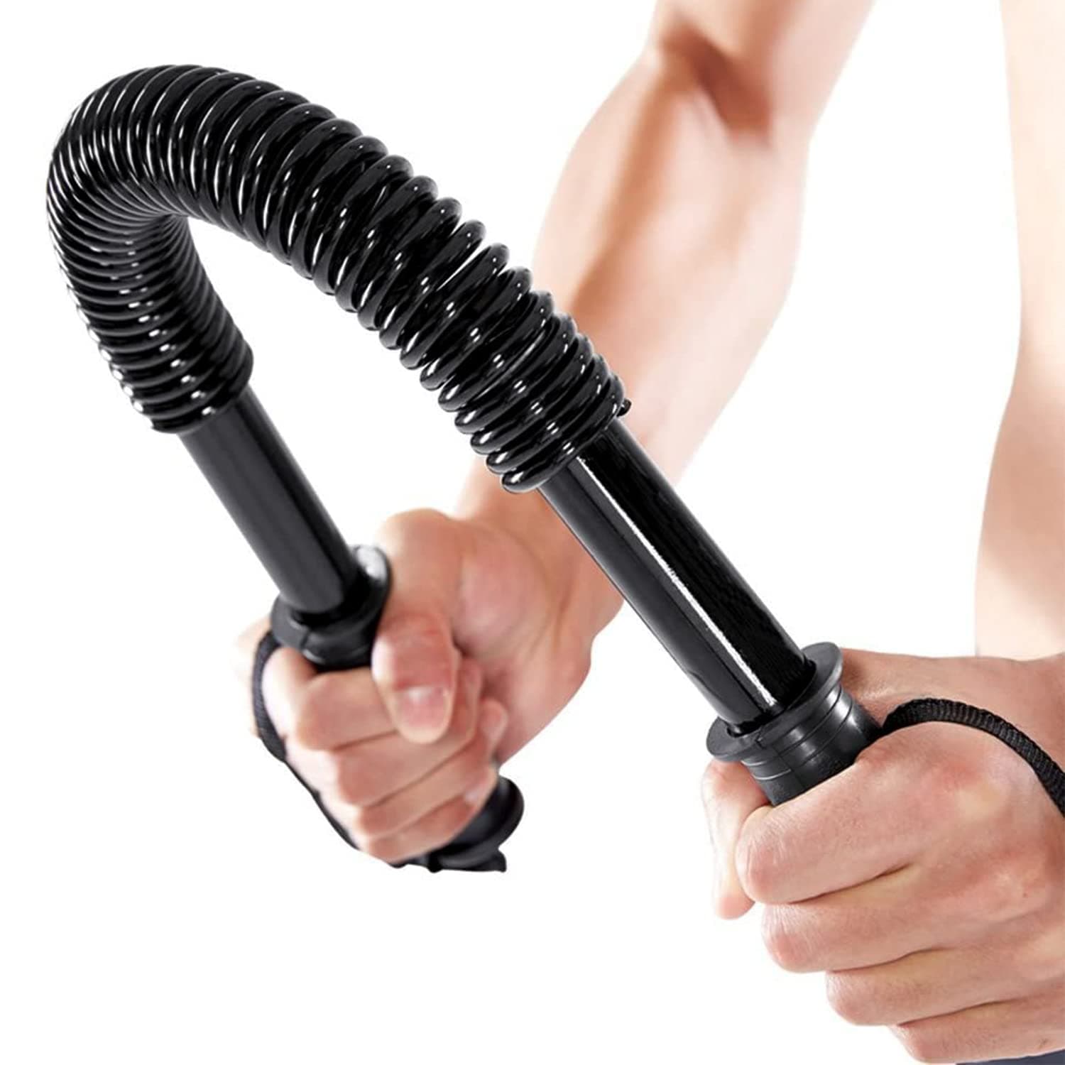 Python Power Twister Bar | Upper Body Exercise for Chest, Shoulder, Forearm, Bicep and Arm Strengthening - Size (53 x 3 x 3 cm) Black - 53cm